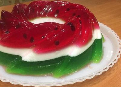 طرز تهیه ژله هندوانه قالبی طرز تهیه ژله هندوانه قالبی